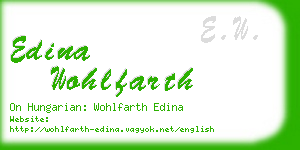 edina wohlfarth business card